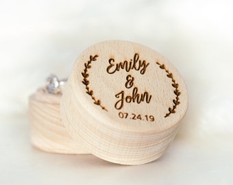 Wooden Ring Box - Personalized Ring Bearer Box - Custom Wooden Ring Box - Engraved