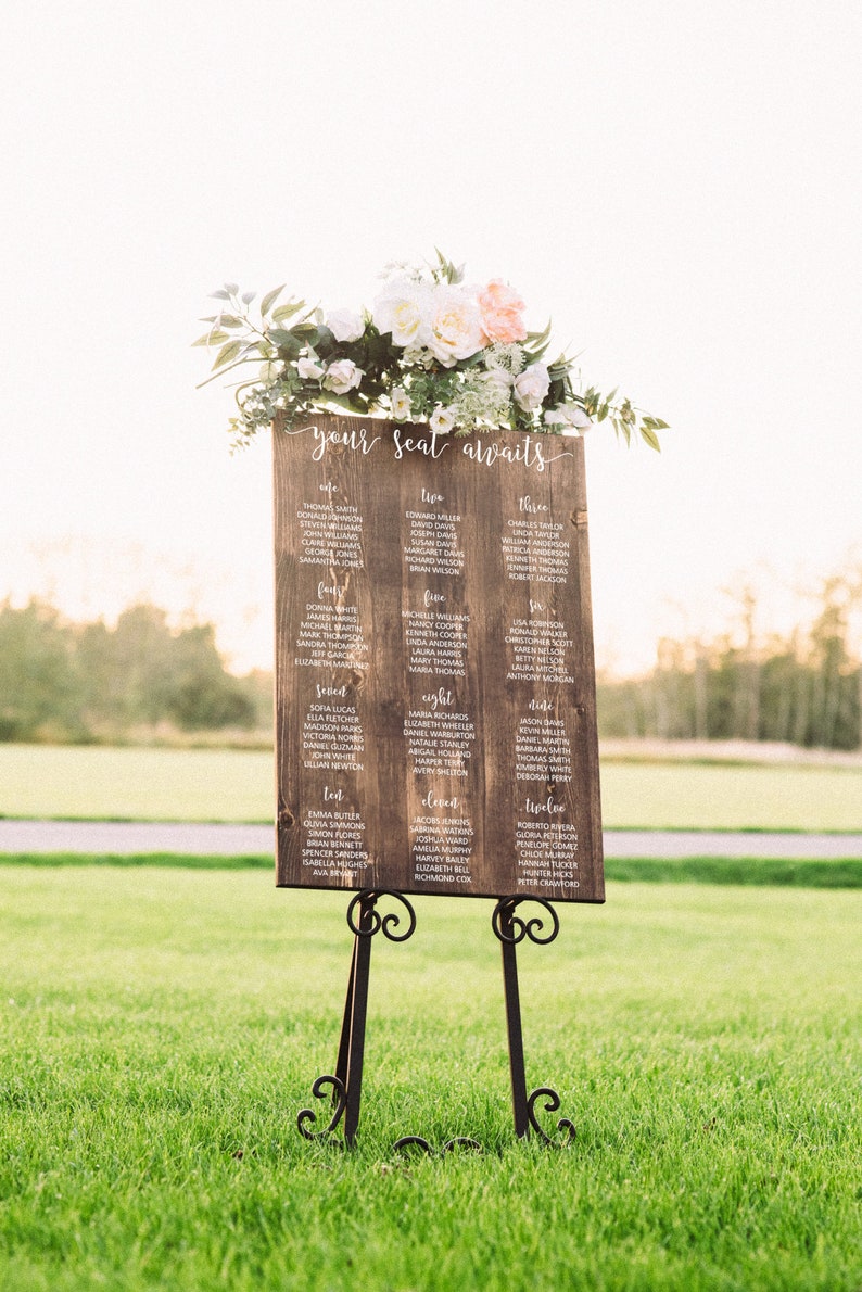 Personalized Seating Chart Wood Wedding Sign image 7