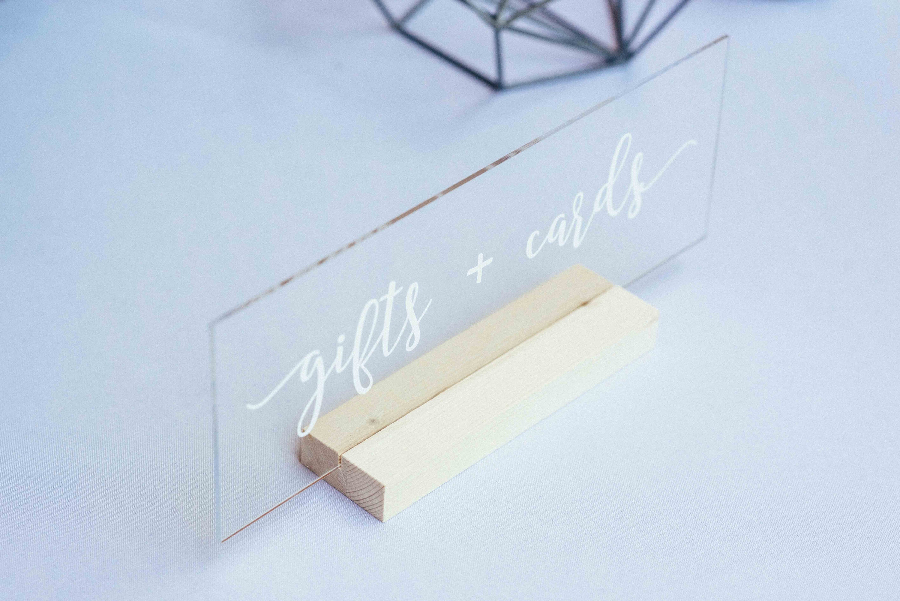 Gifts and Cards Sign - Acrylic Table Sign - Wedding Wooden Sign ...