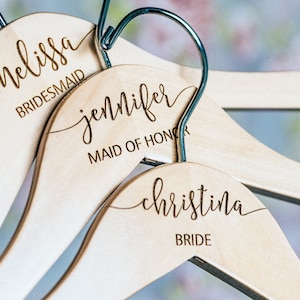 Personalized Bridesmaid Hangers Wedding Hanger Wooden image 3