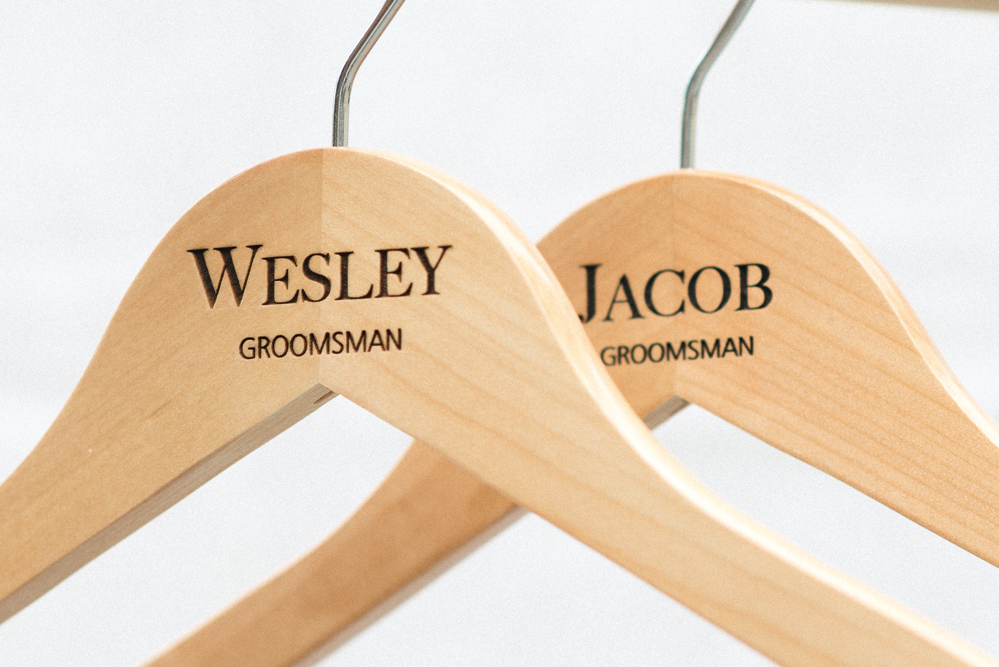 Personalized Groomsman Hangers - Wedding Hanger - Wooden Engraved Hanger - Groom Suit Hanger - Wedding Name Hangers HG108