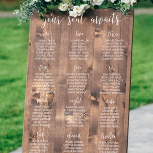 Personalized Seating Chart Wood Wedding Sign image 3