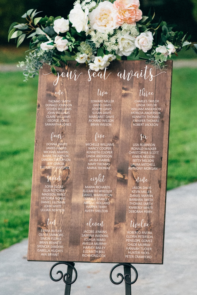 Personalized Seating Chart Wood Wedding Sign image 3