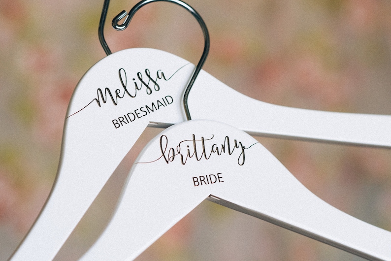 Personalized Bridesmaid Hangers Wedding Hanger Wooden image 8