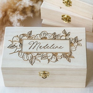 Christmas Gifts for Girl Holiday Gifts for Women Gift Ideas for Her Personalized Bridal Party Gift Wooden Box EWB001 image 5