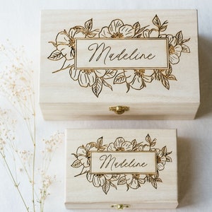 Christmas Gifts for Girl Holiday Gifts for Women Gift Ideas for Her Personalized Bridal Party Gift Wooden Box EWB001 image 2