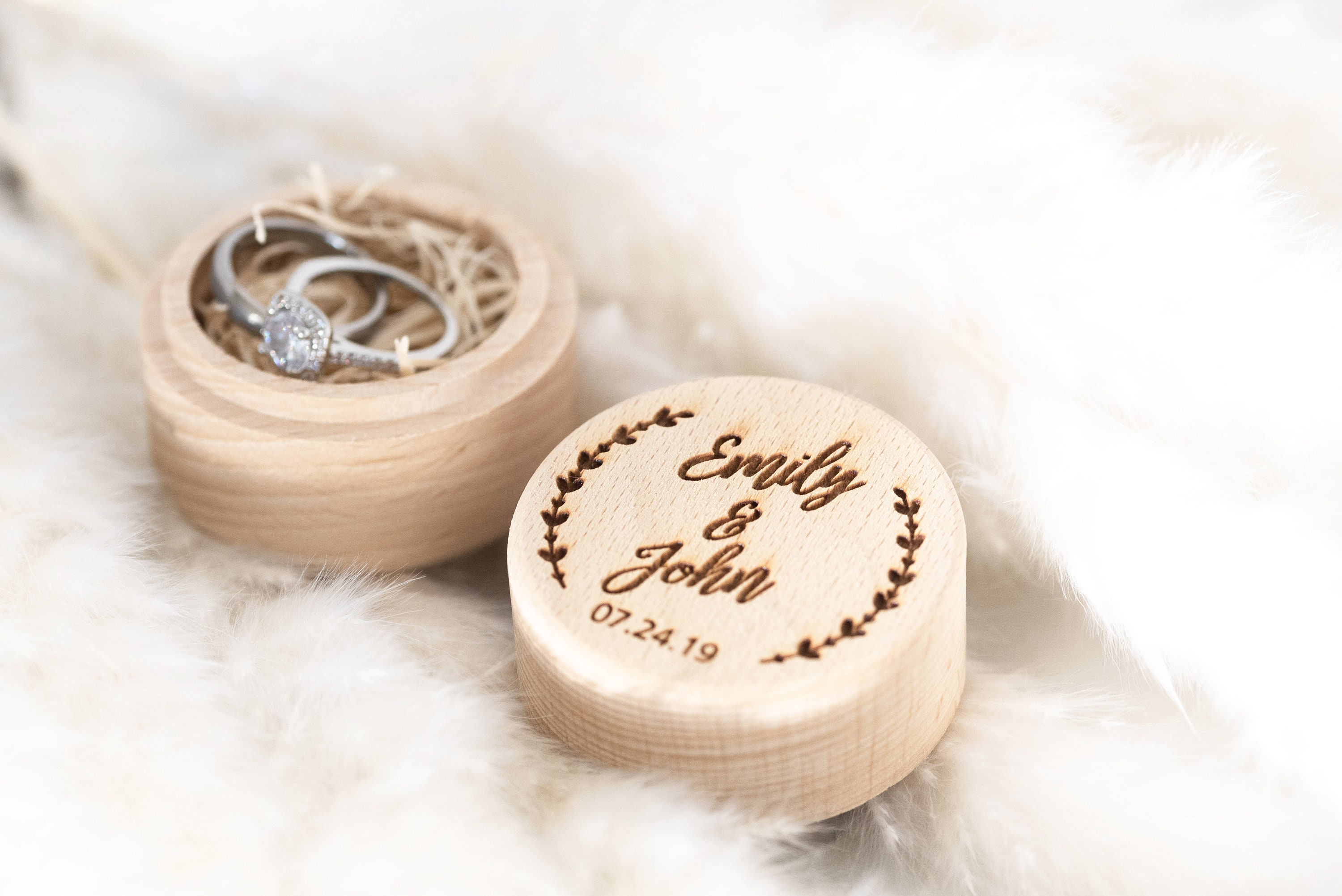 Personalized Ring Box, Ring Bearer Box, Custom Wooden Ring Box, Engraved