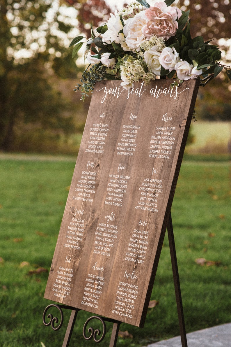 Personalized Seating Chart Wood Wedding Sign image 8