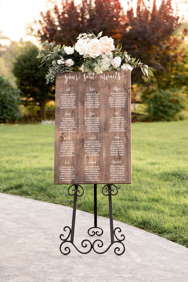 Personalized Seating Chart Wood Wedding Sign image 9