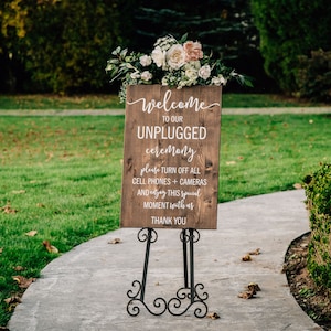 Unplugged Wedding Sign Unplugged Ceremony Sign Vertical Wooden Wedding Sign Rustic Wedding Decor image 7