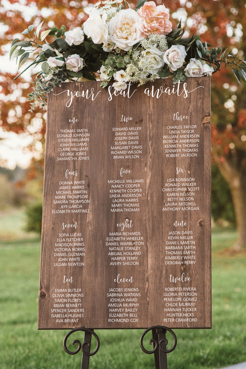 Personalized Seating Chart Wood Wedding Sign image 2