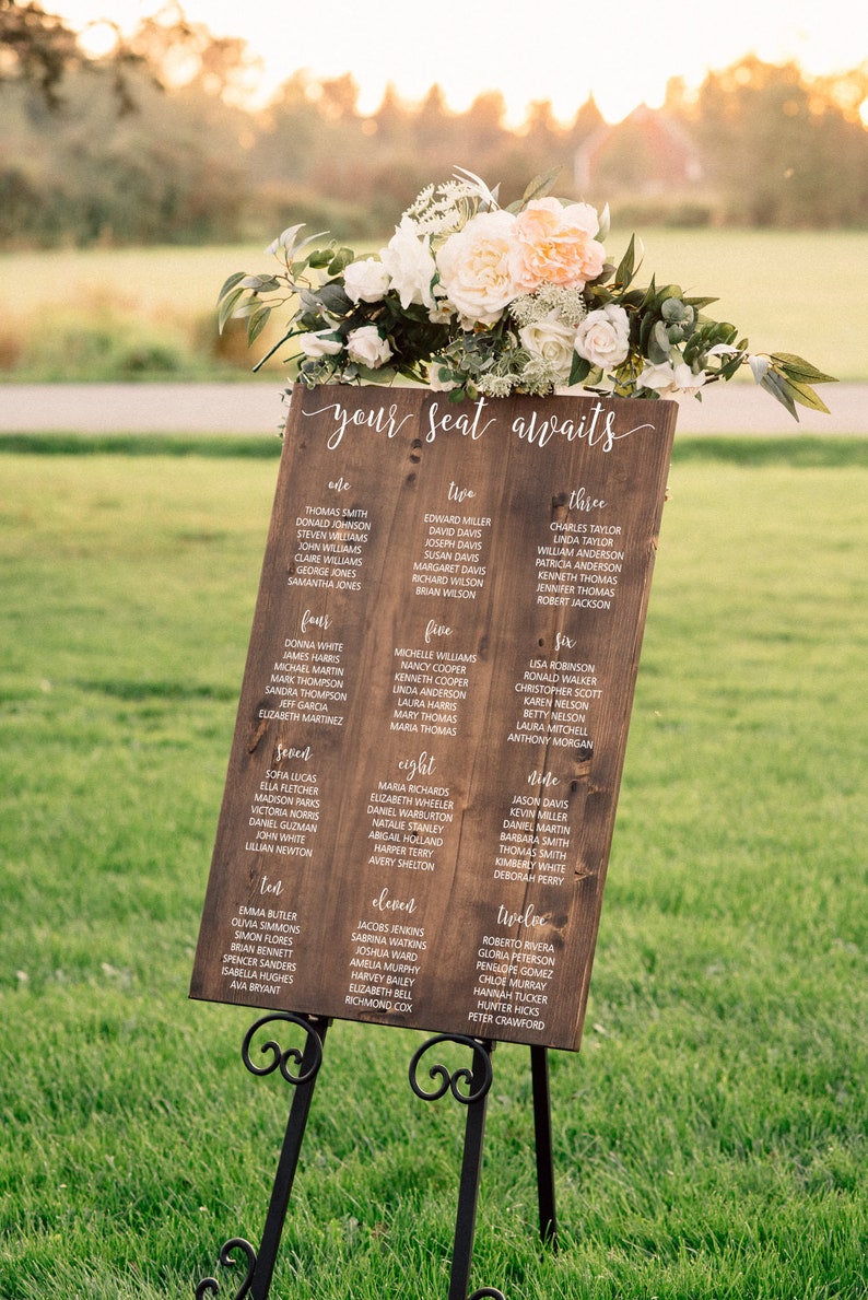 Personalized Seating Chart Wood Wedding Sign image 4