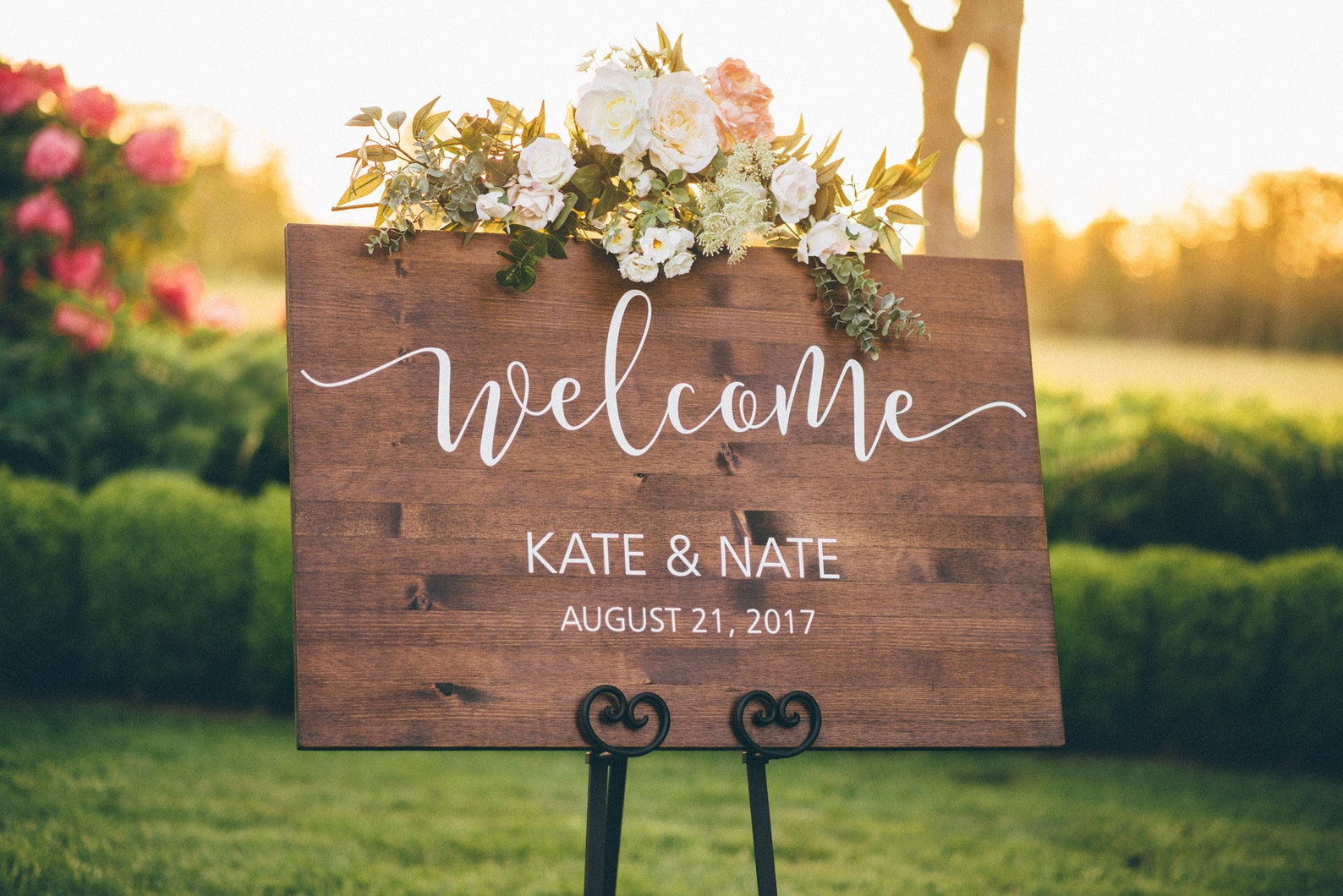 Image of Wooden Wedding Sign