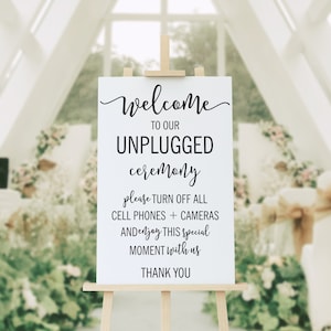 Unplugged Wedding Sign Unplugged Ceremony Sign Vertical Wooden Wedding Sign Rustic Wedding Decor image 2