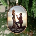 Engaged Ornament With Photo - 3D - Personalized First Christmas Keepsake - Engagement Gift 2025