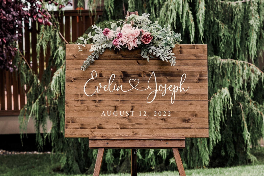 Wedding Sign Wood Wedding Sign Rustic Wedding Decor Easel for