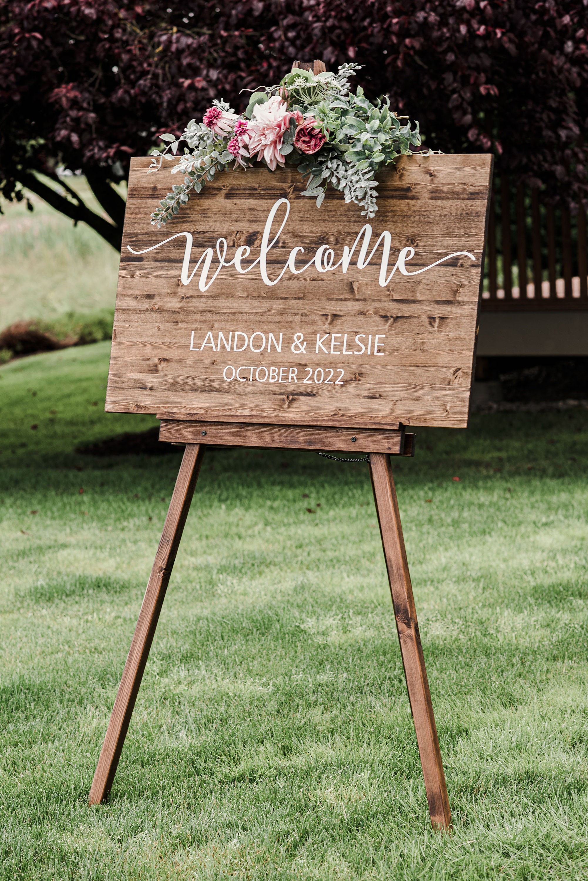 Wooden Easel Wedding Sign Stand Floor Easel for Welcome Sign Large Art  Display Event Signage Holder 