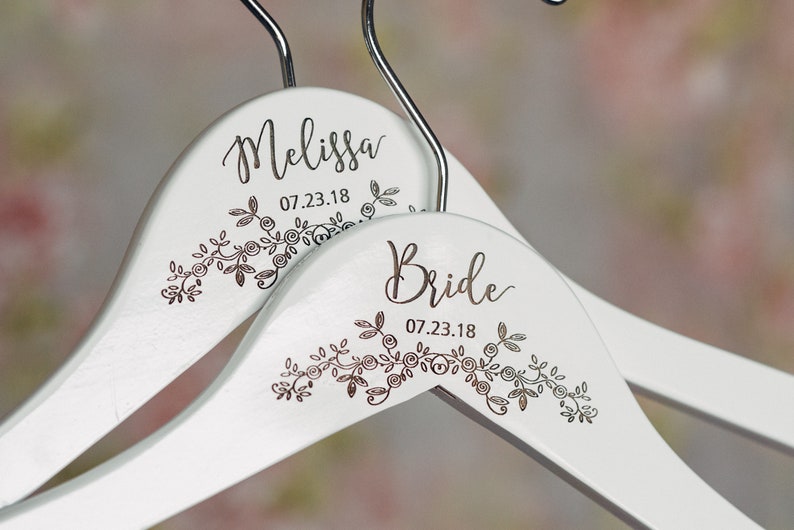 Personalized Bride Hanger - Wedding Dress Hanger - Bridal Dress Hanger - Wooden Engraved Hanger HG106 