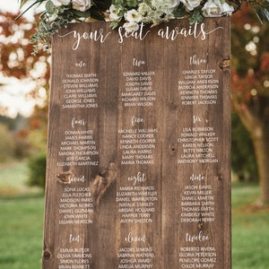 Personalized Seating Chart Wood Wedding Sign image 10