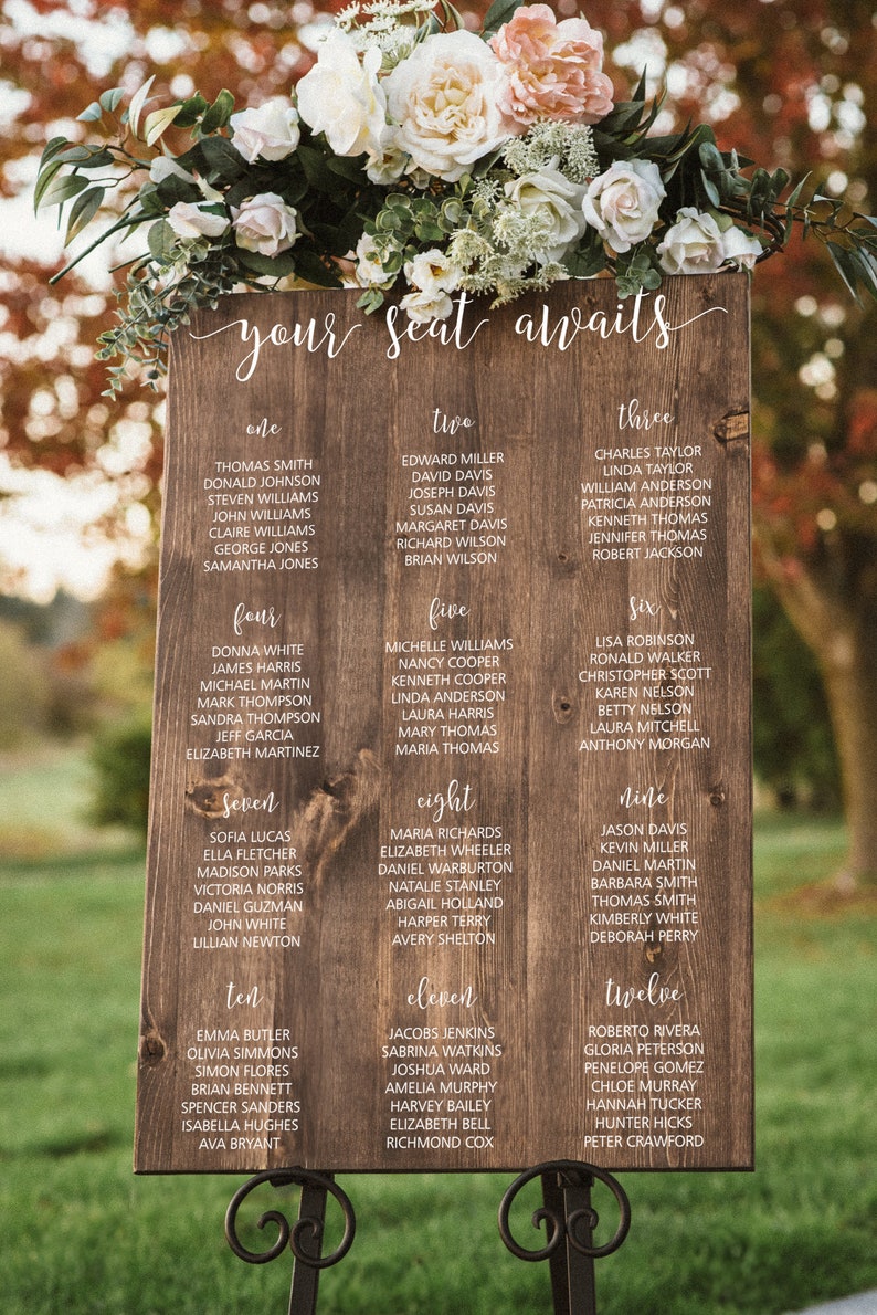 Personalized Seating Chart Wood Wedding Sign image 10