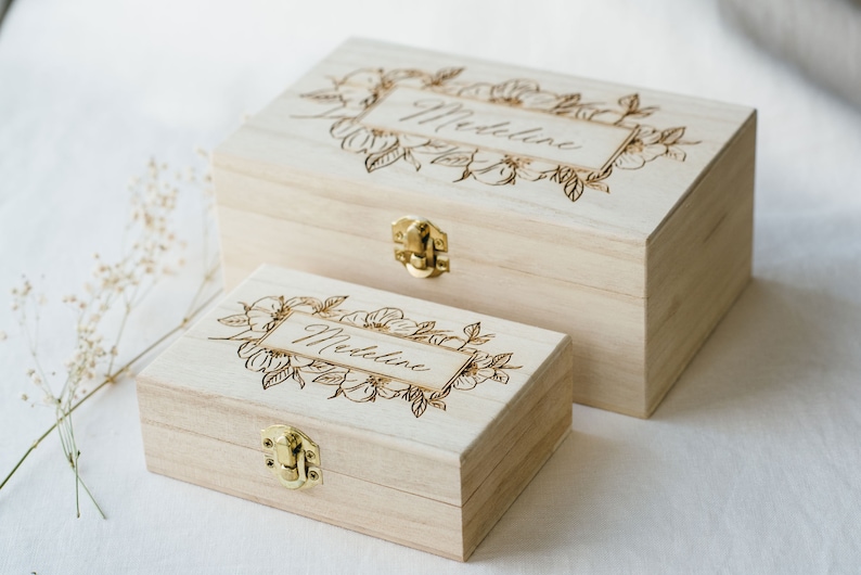 Christmas Gifts for Girl Holiday Gifts for Women Gift Ideas for Her Personalized Bridal Party Gift Wooden Box EWB001 image 6