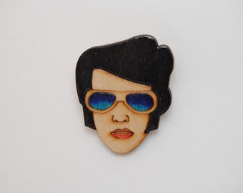 Brosche Elvis, Geschenk für Elvisfan, weihnachtsgeschenk