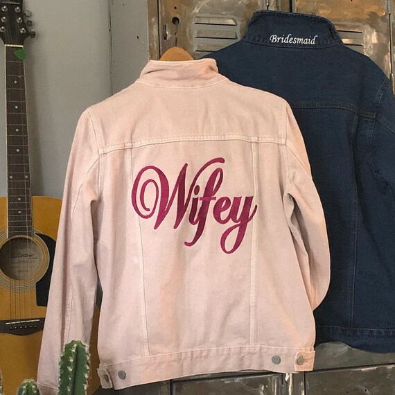 blush pink denim jacket