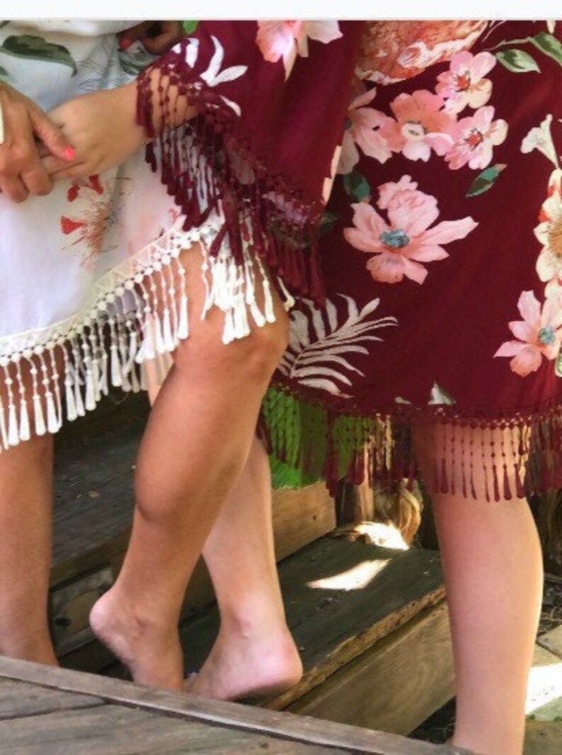 Bridesmaid Robes Lace Tassel Fringe Bridal Party Robes Boho Etsy