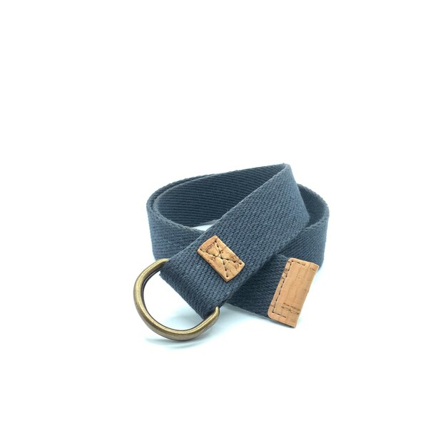 Cotton & Cork belt with D Ring, Cotton and Cork Belt , D Ring belt, Canvas belt, Cork belt, Men's belt, Women's belt