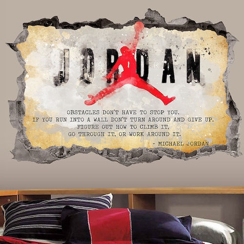 Michael Jordan Wall Art Decal 3D Smashed Jordan Quote Vinyl Etsy Australia