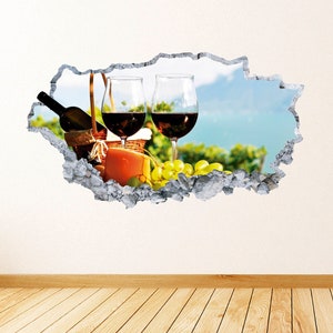Wine Wall Art Decal Wine Shop Kitchen Wall Decor Vinyl Wall Sticker