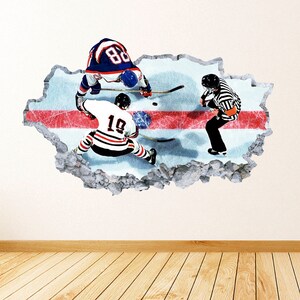 Hockey Wall Art Decal Sports Theme Wall Decor Bedroom Vinyl Wall Sticker