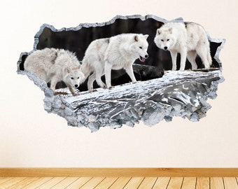 Wolf Pack Wall Art Decal Animal Theme Wall Decor Bedroom Vinyl Wall Sticker