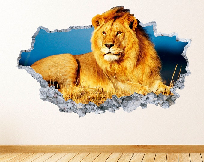 Lion Wall Art Decal Animal Theme Wall Decor Bedroom Vinyl Wall Sticker ...
