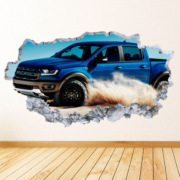 Ford Pick Up Wall Decal Smashed Concrete Cars Vinyl Wall Decor Sticker