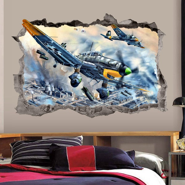 Airplanes Wall Decal 3D Art Stickers Vinyl Wall Decor