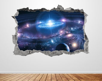 A108 Northern Lights Iceland Space Wall Decal Poster 3D Art Stickers Vinyl Room