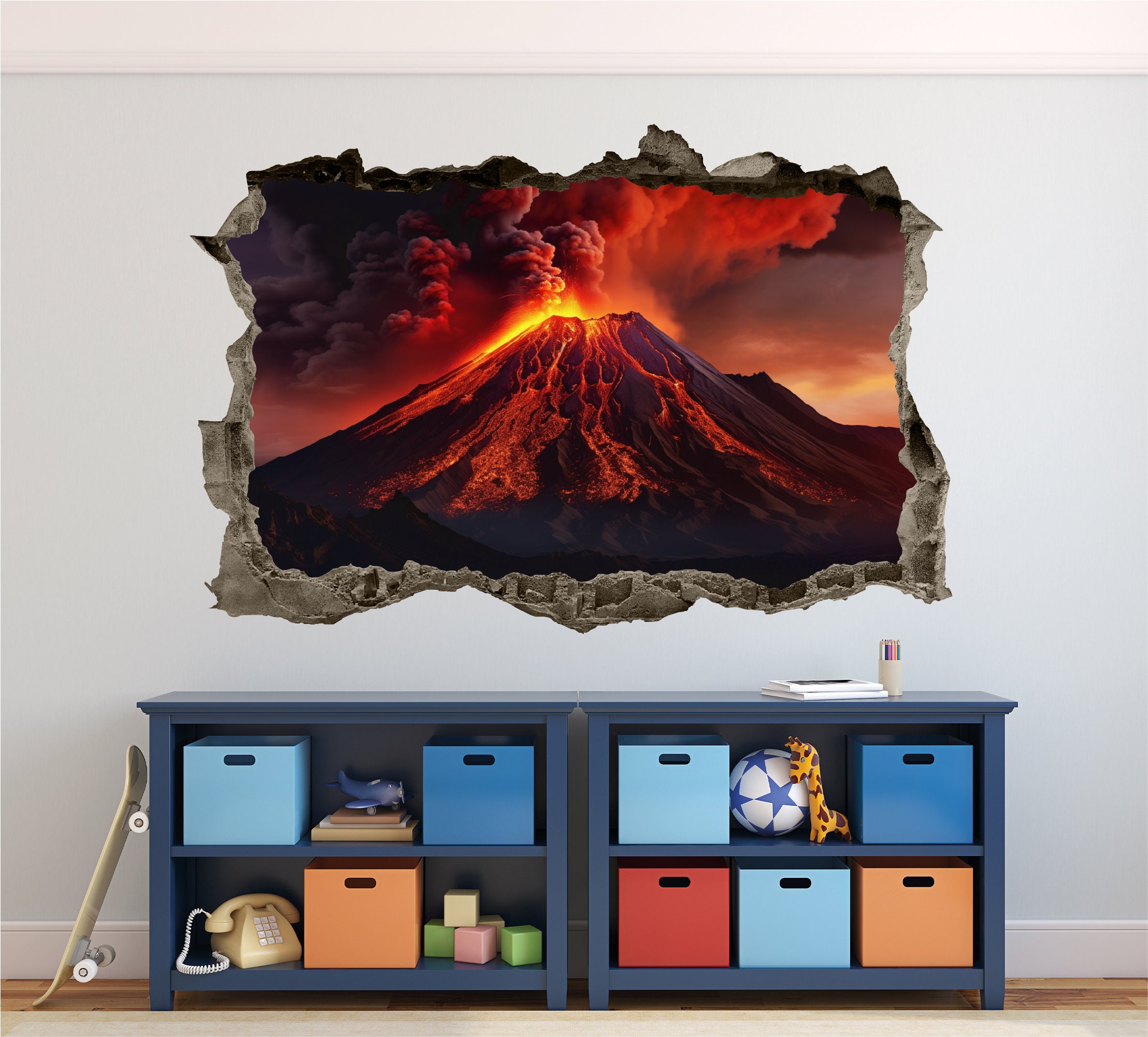 iPhone・スマホケース Society6 Tell It To The Volcano by GaleStorm Artworks Colorful Volcano Framed Printed Canvas Art, Surreal Volcano