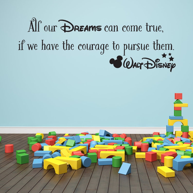 All our dreams can come true Wall Art Sticker Walt Disney | Etsy