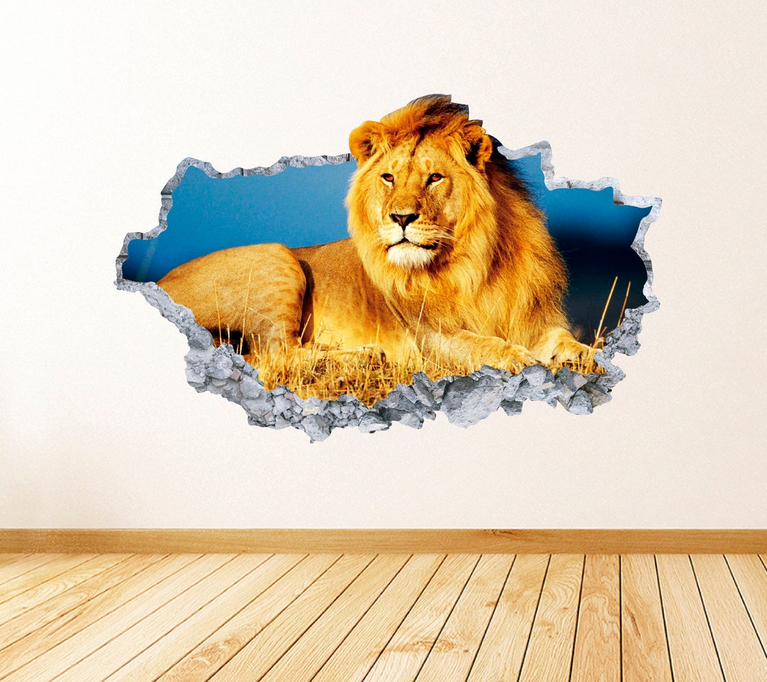 Lion Wall Art Decal Animal Theme Wall Decor Bedroom Vinyl Wall Sticker ...