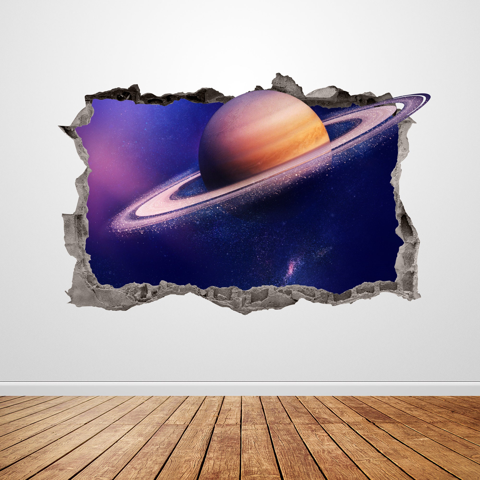 Planet Outer Space Wall Decal Smashed 3D Graphic Galaxy Planet Wall Art ...