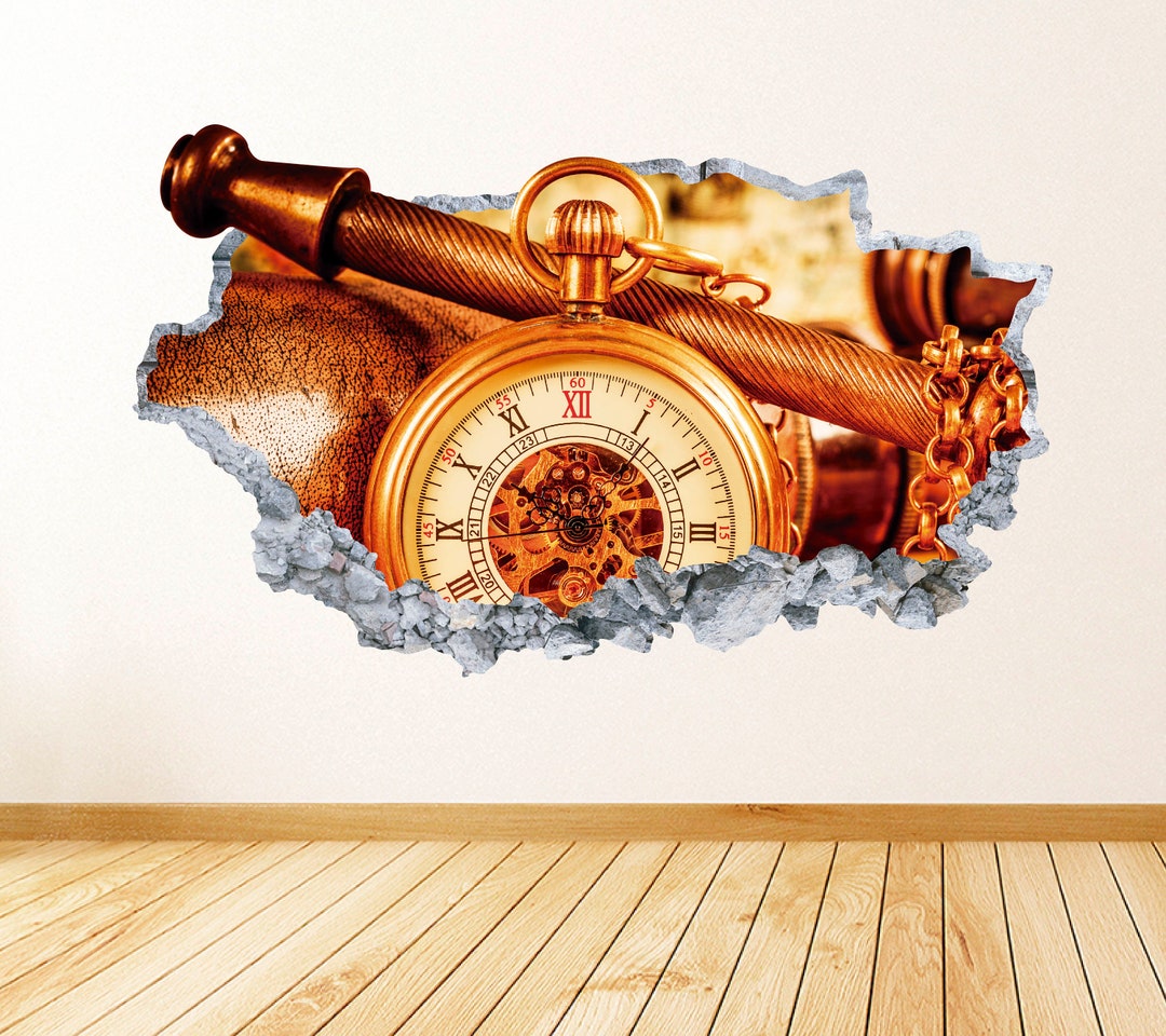 Antique Watch Wall Art Decal Vintage Theme Wall Decor Bedroom Vinyl Wall Sticker Etsy