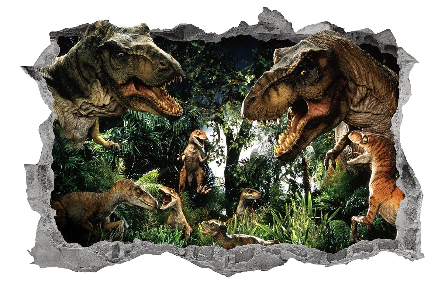 Dinosaurs Wall Decal Smashed 3D Graphic T Rex Jurassic World - Etsy
