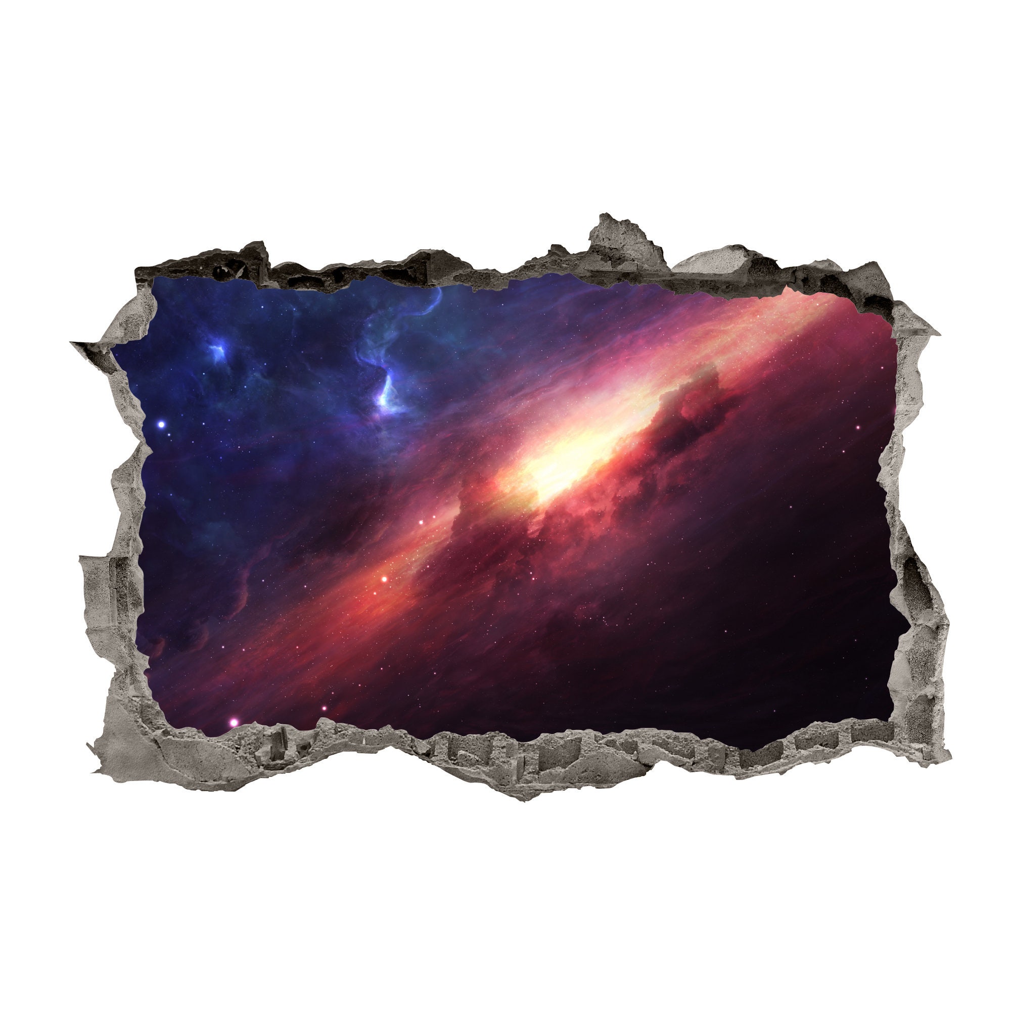 Galaxy Wall Decal Smashed 3D Graphic Milky Way Outer Space Etsy Israel