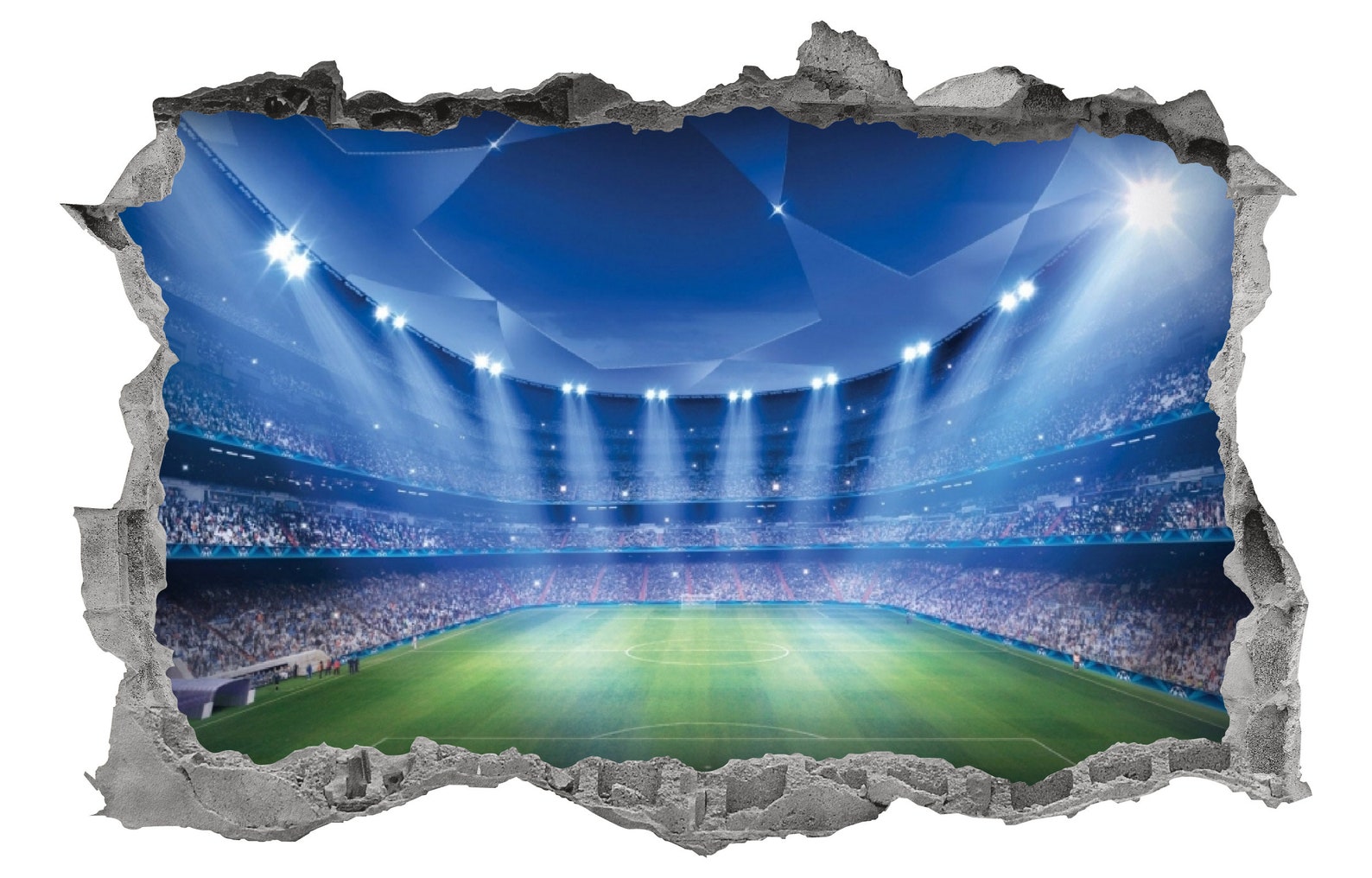 Soccer Stadium Wall Decal Smashed 3D Graphic Sports Football Etsy