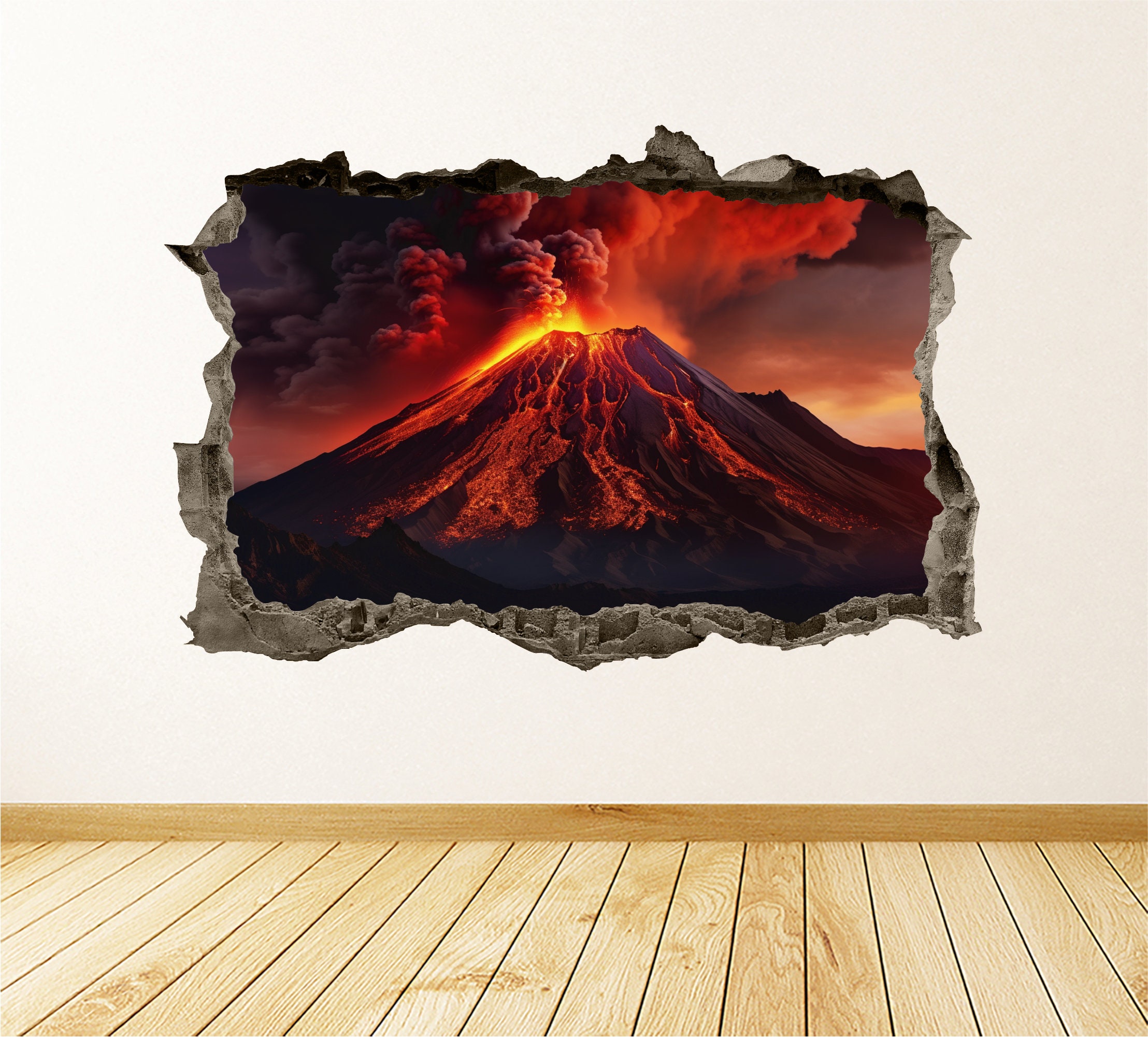 iPhone・スマホケース Society6 Tell It To The Volcano by GaleStorm Artworks Colorful Volcano Framed Printed Canvas Art, Surreal Volcano