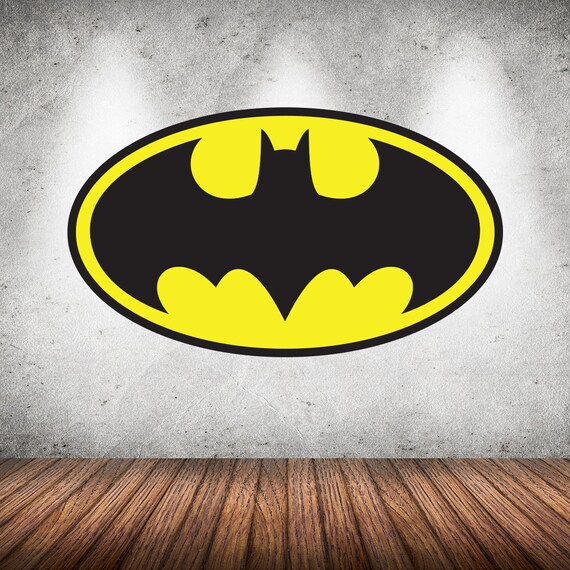 Batman Logo Wall Art Decal Superhero Kids Bedroom Vinyl Wall Etsy