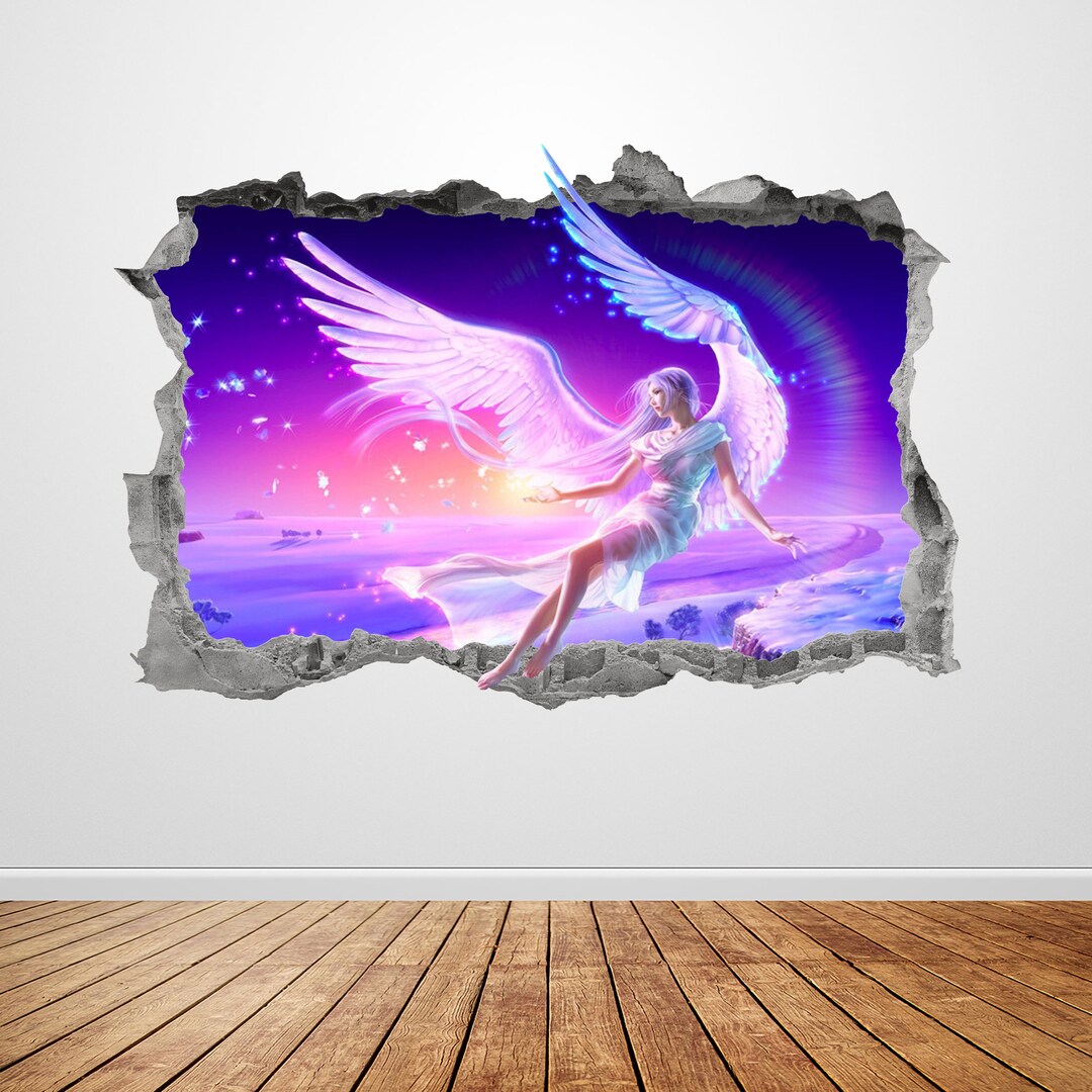 Flying Fairy Wall Decal Smashed 3D Graphic Fantasy Fairy Wall Art ...