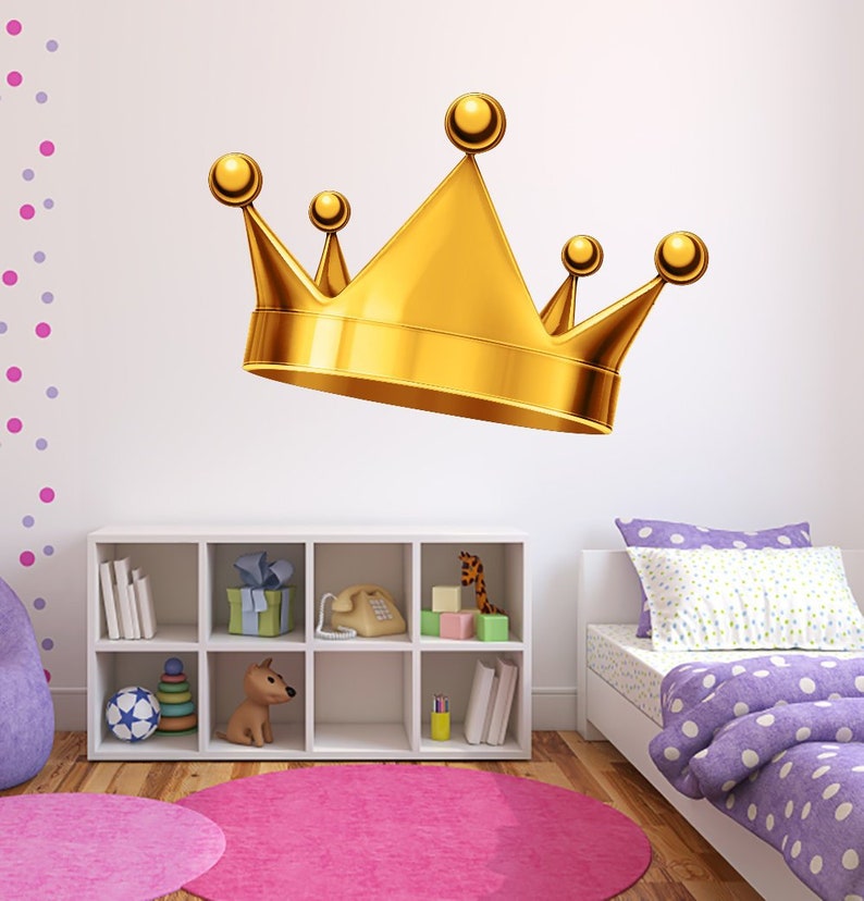 gold crown wall decal royal crown decal king and queen crown | etsy