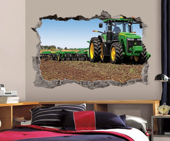Tractor Wall Decal 3d Art Stickers John Deere Farm - Tractor Wall Decals Canada